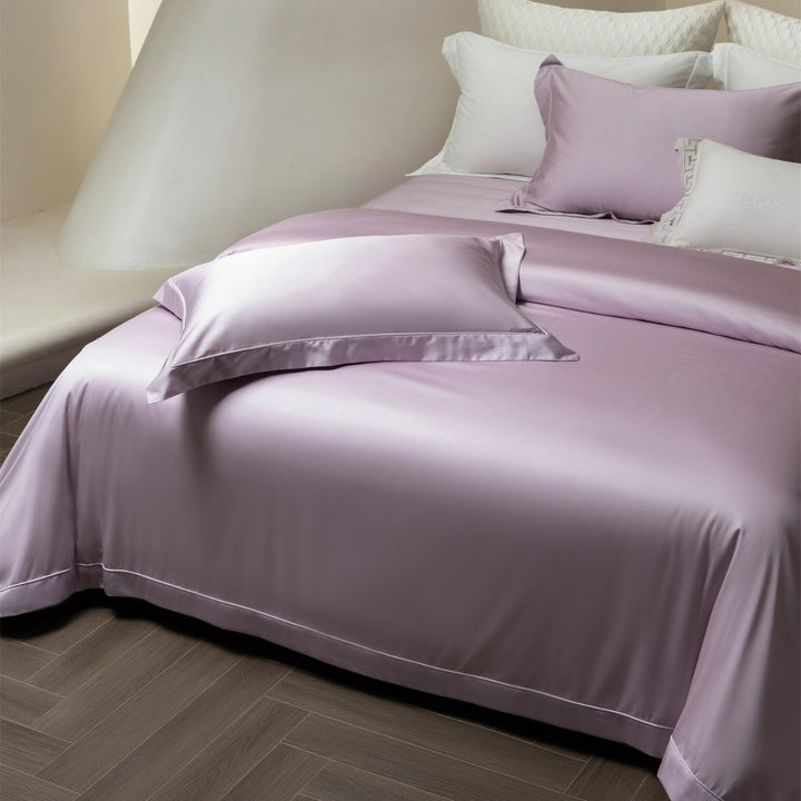 Silky-Feel Microfiber Duvet Cover Set with Deep-Fit Corners & Piped Shams