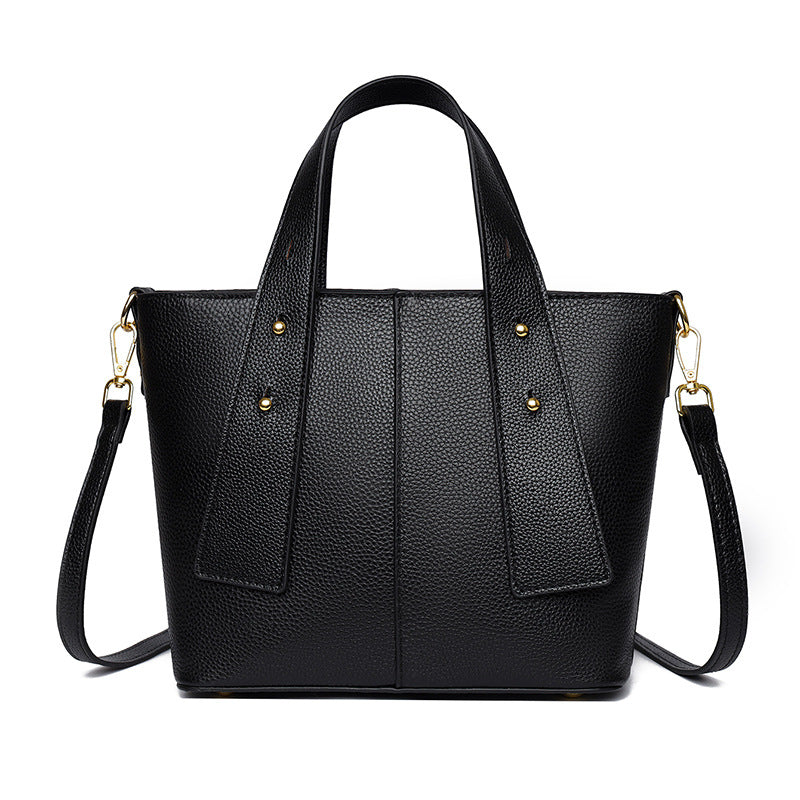 Textured Vegan Leather Multi-Pocket Tote Stornfield