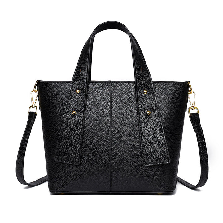 Textured Vegan Leather Multi-Pocket Tote Stornfield