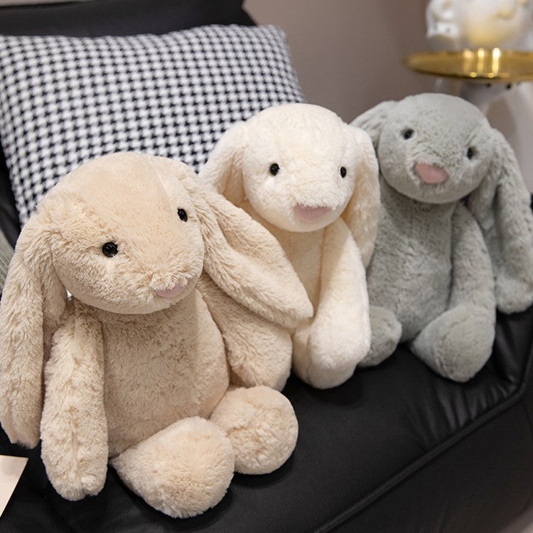 Plush Long-Eared Sitting Bunny Cuddle Doll with Ultra-Soft Faux Fur and Embroidered Features Stornfield