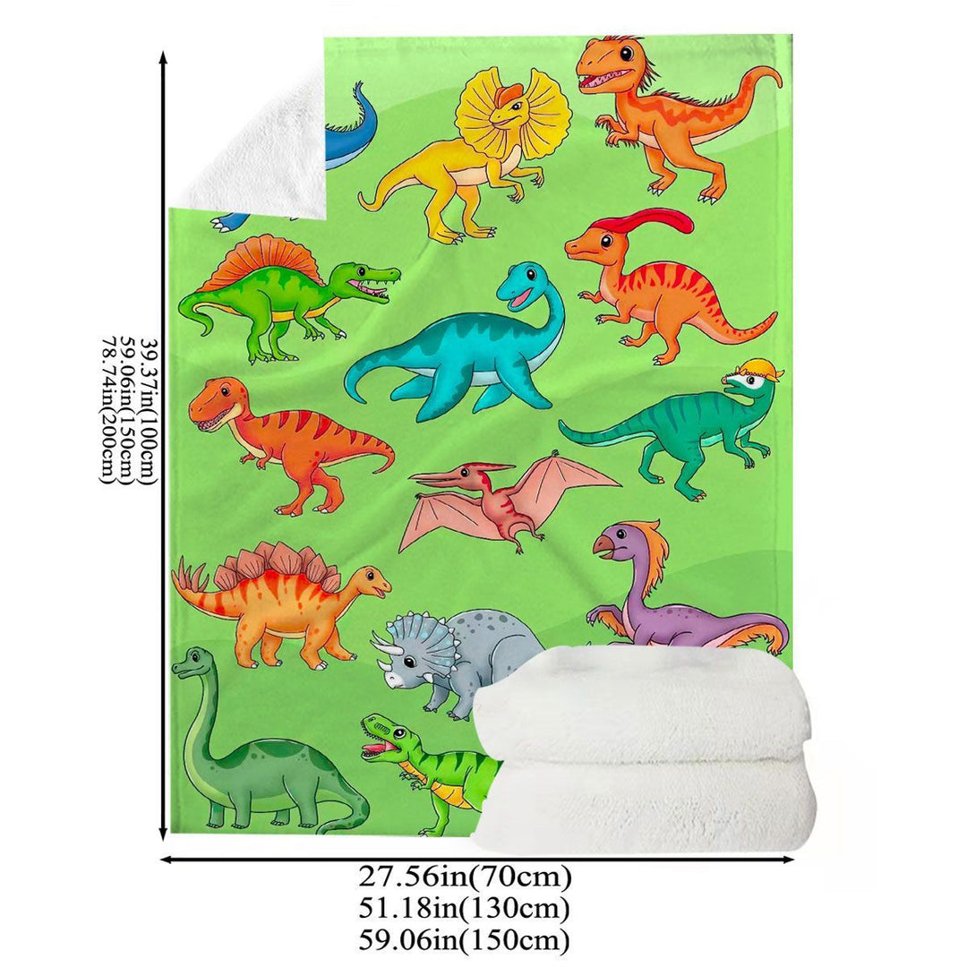 Dinosaur-Themed Plush Throw Blanket