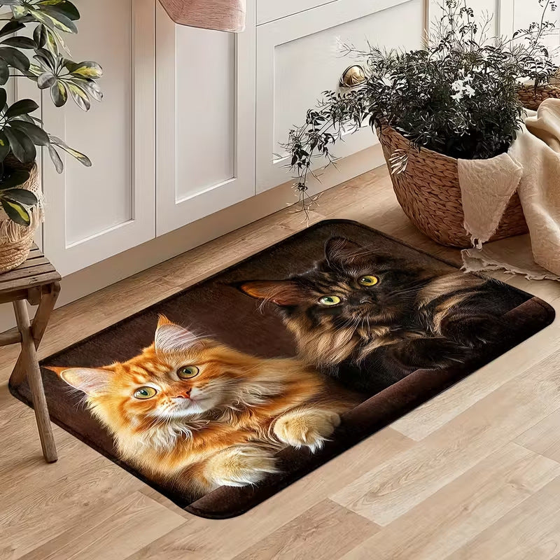 Decorative Cat-Themed Entrance Mat