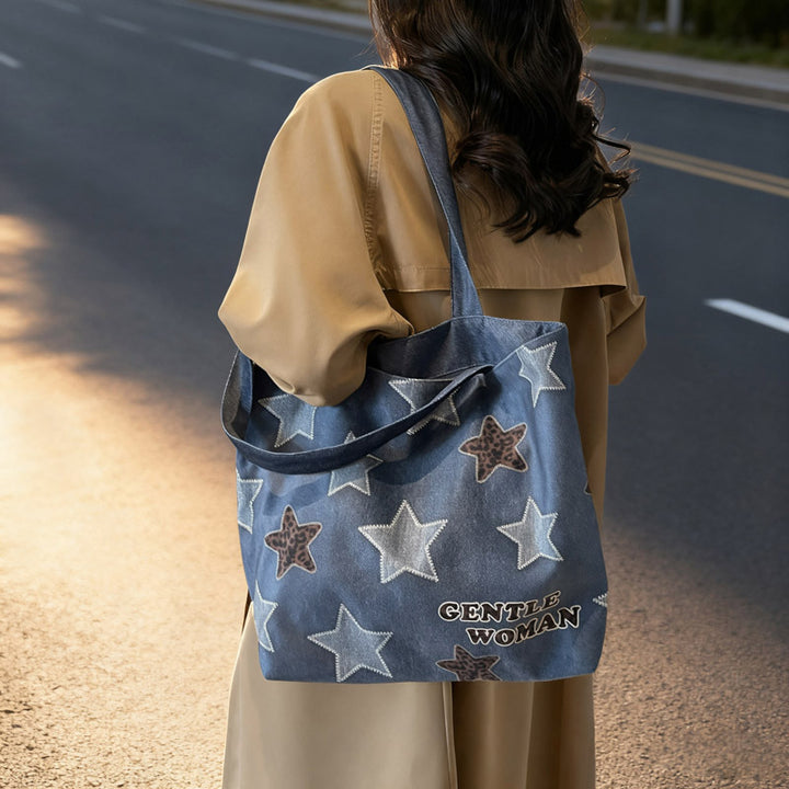 Chic Denim Patchrk Tote Bag Stornfield