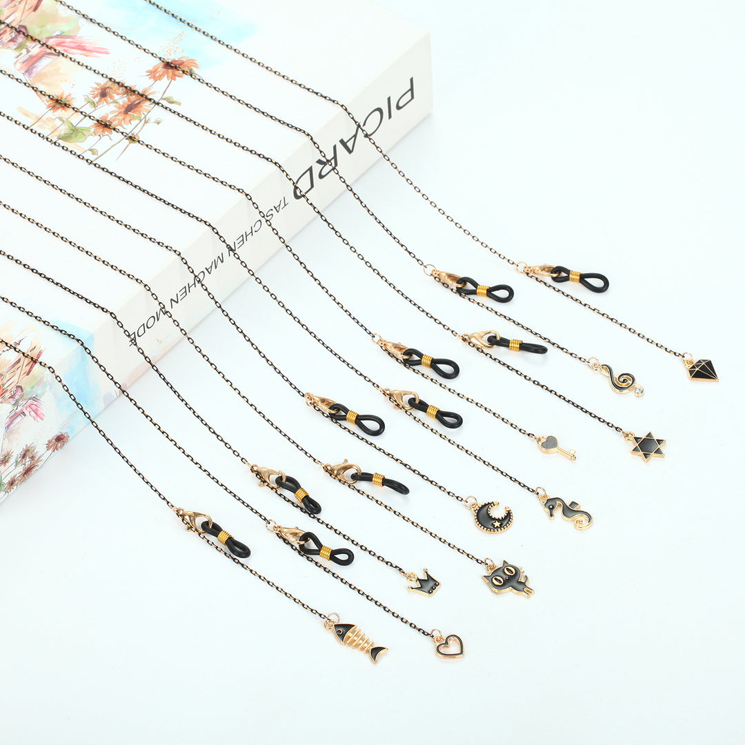 Fashionable glasses necklace with stylish pendants Stornfield