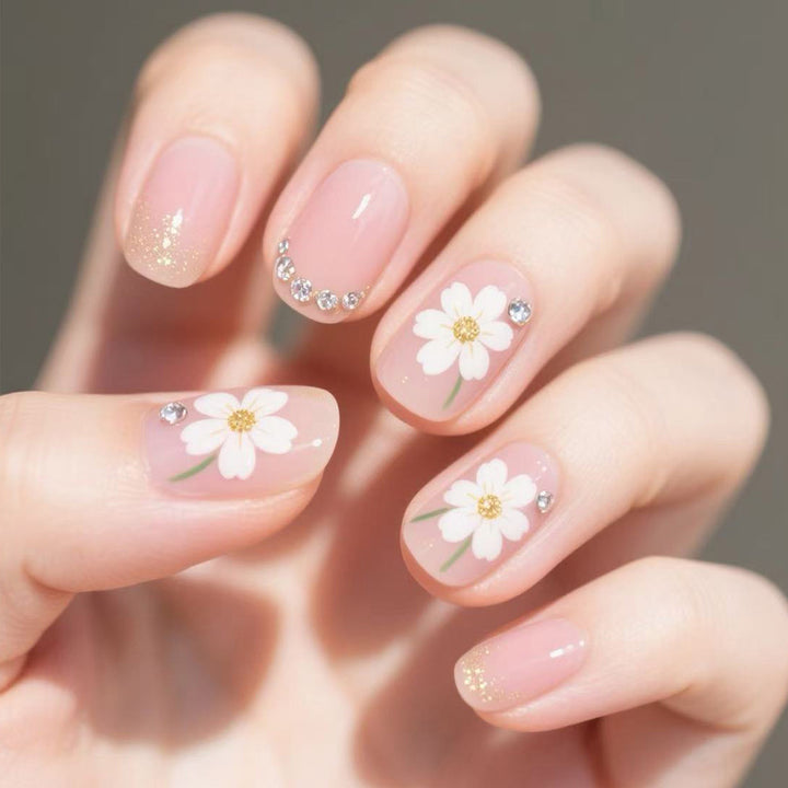 Floral Design Press-On Nail Art Tips Stornfield
