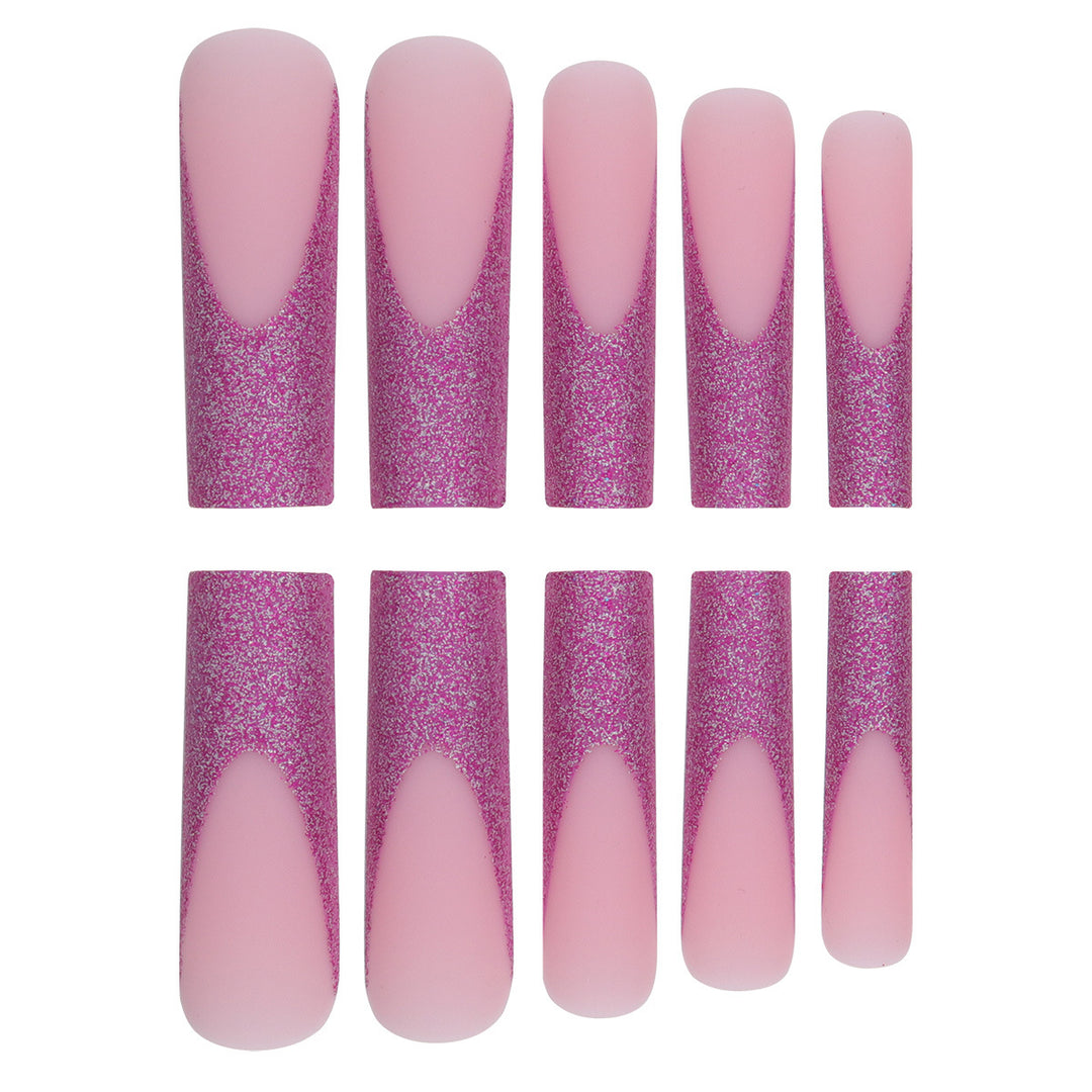 Glamorous Glitter-Accent Stiletto Press-On Nails Stornfield