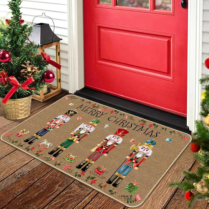 Festive Holiday-Themed Welcome Mat for Home