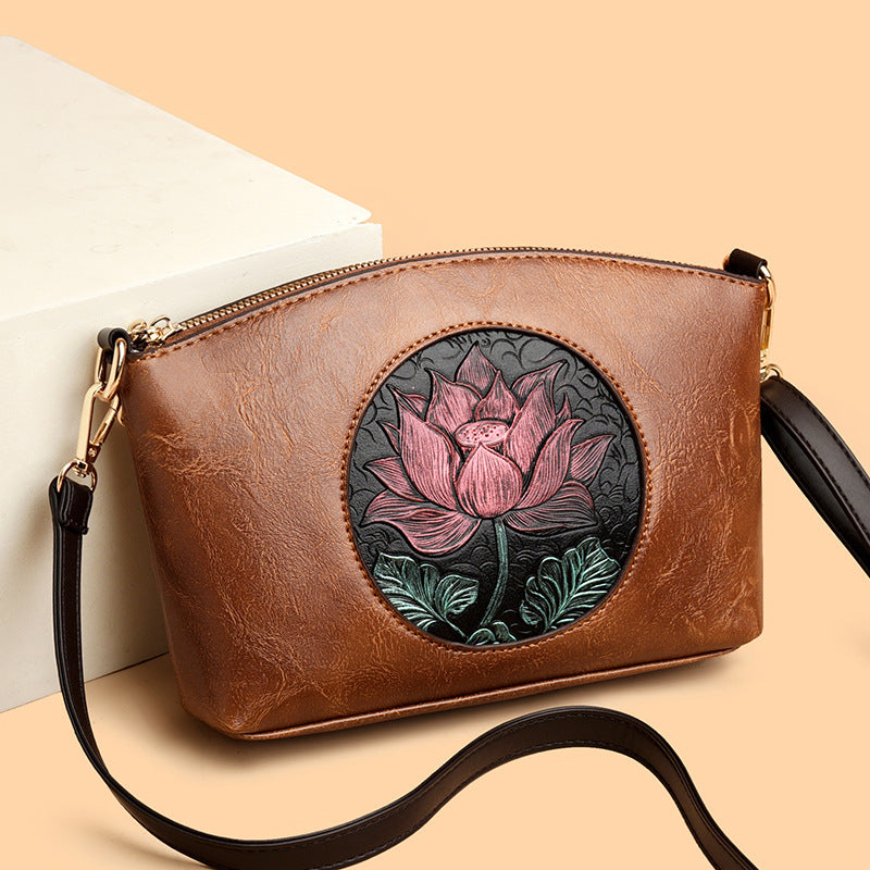 Embossed Floral Clutch Bag