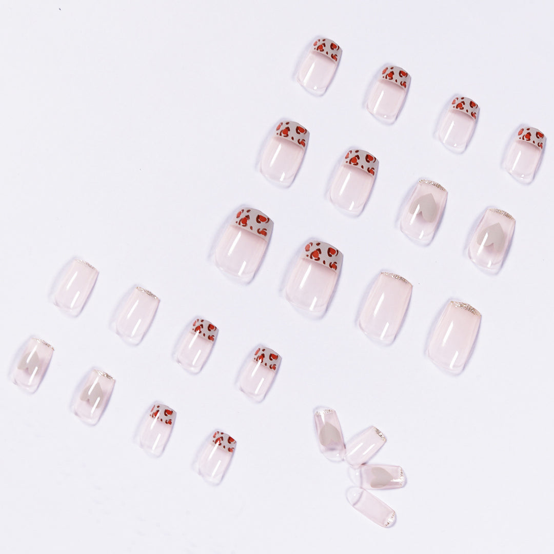 Artful Nail Extensions with Heart and Leopard Accents Stornfield