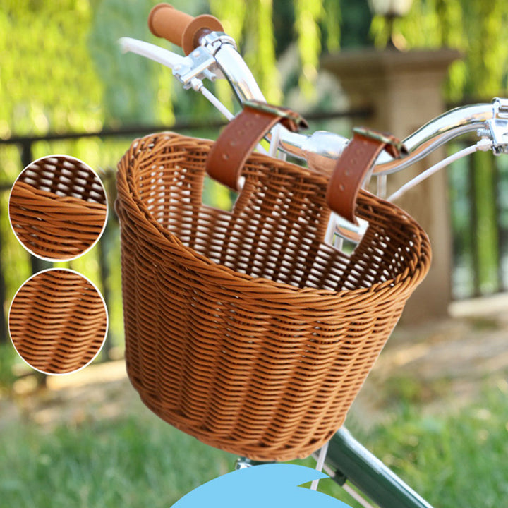Decorative Woven Storage Basket with Leather Handles Stornfield