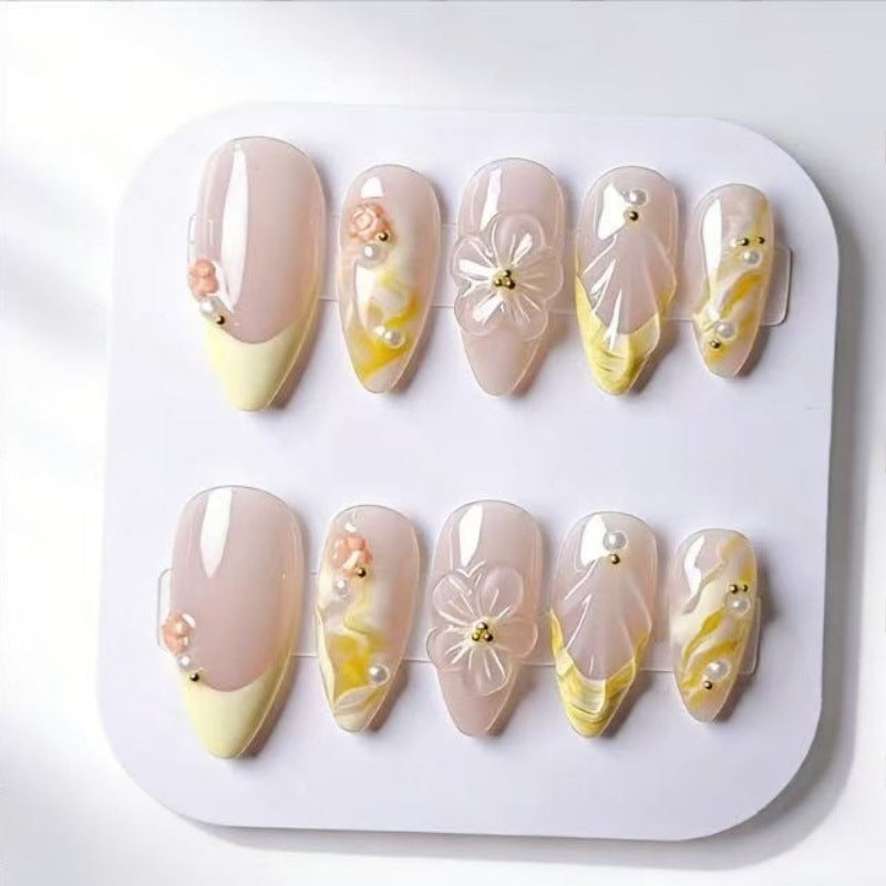 Artificial nails with floral and modern accents Stornfield