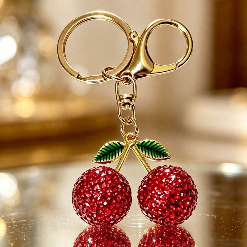 Glamorous keychain with sparkling cherries Stornfield