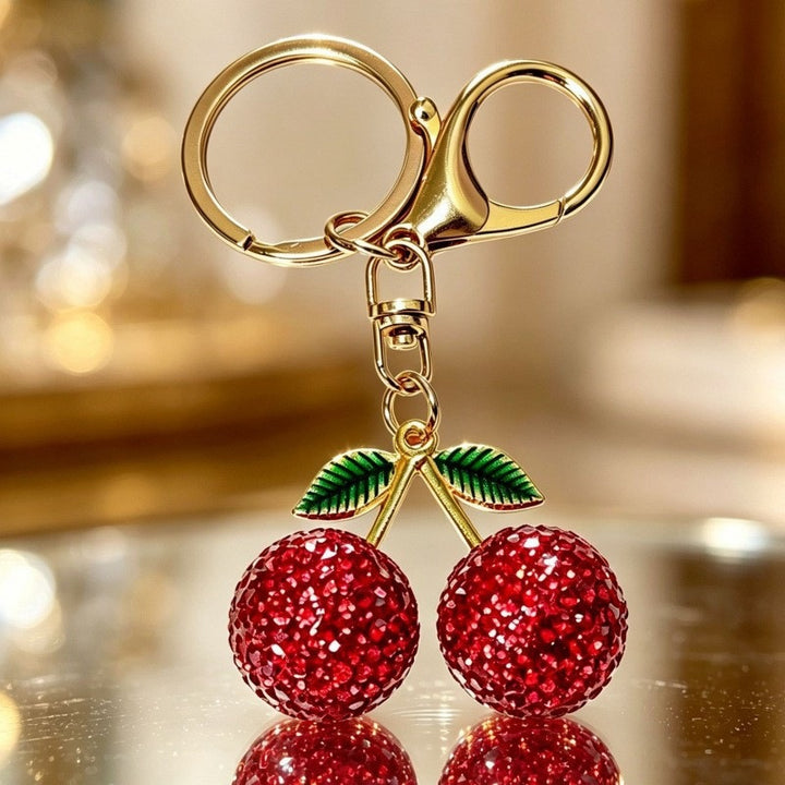 Glamorous keychain with sparkling cherries Stornfield