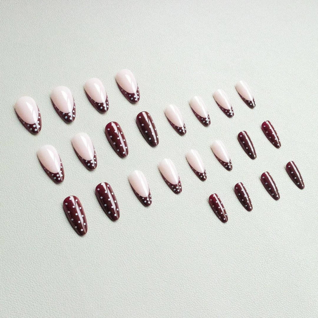 Elegant Abstract French Tip Nail Art Set