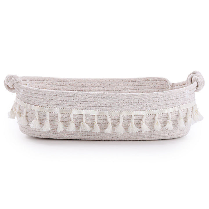 Women Decorative Storage Basket with Fringe Decoration Stornfield