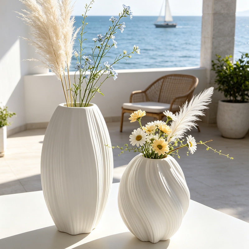 Elegant Vertical Ribbed Decorative Vase Stornfeild