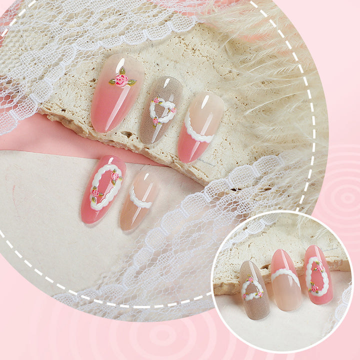 Artistic Floral Design Press-On Nail Set Stornfield