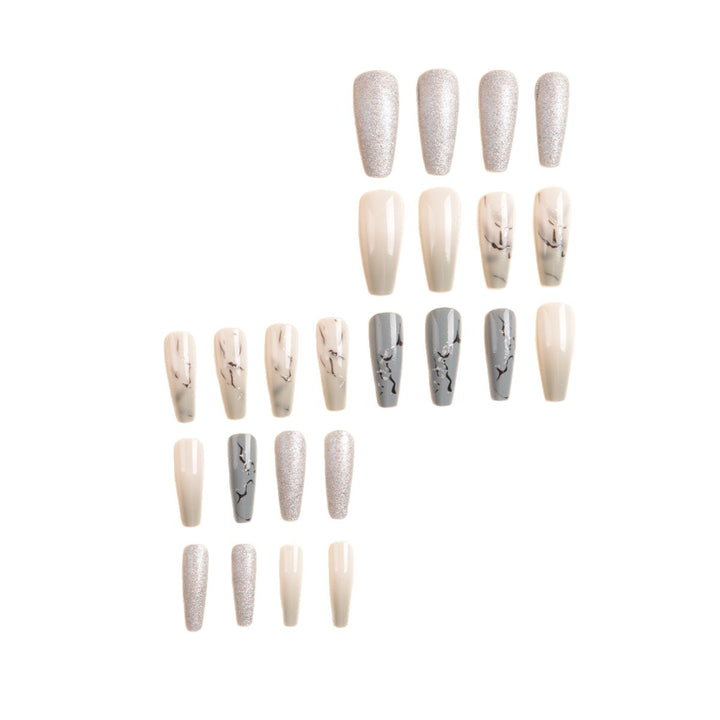 Artistic Marble Effect Press-On Nail Set Stornfield