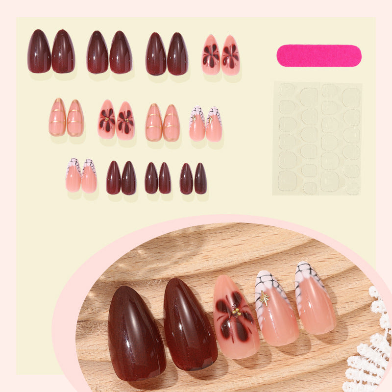 Decorative Floral Press-On Nail Art Set Stornfield