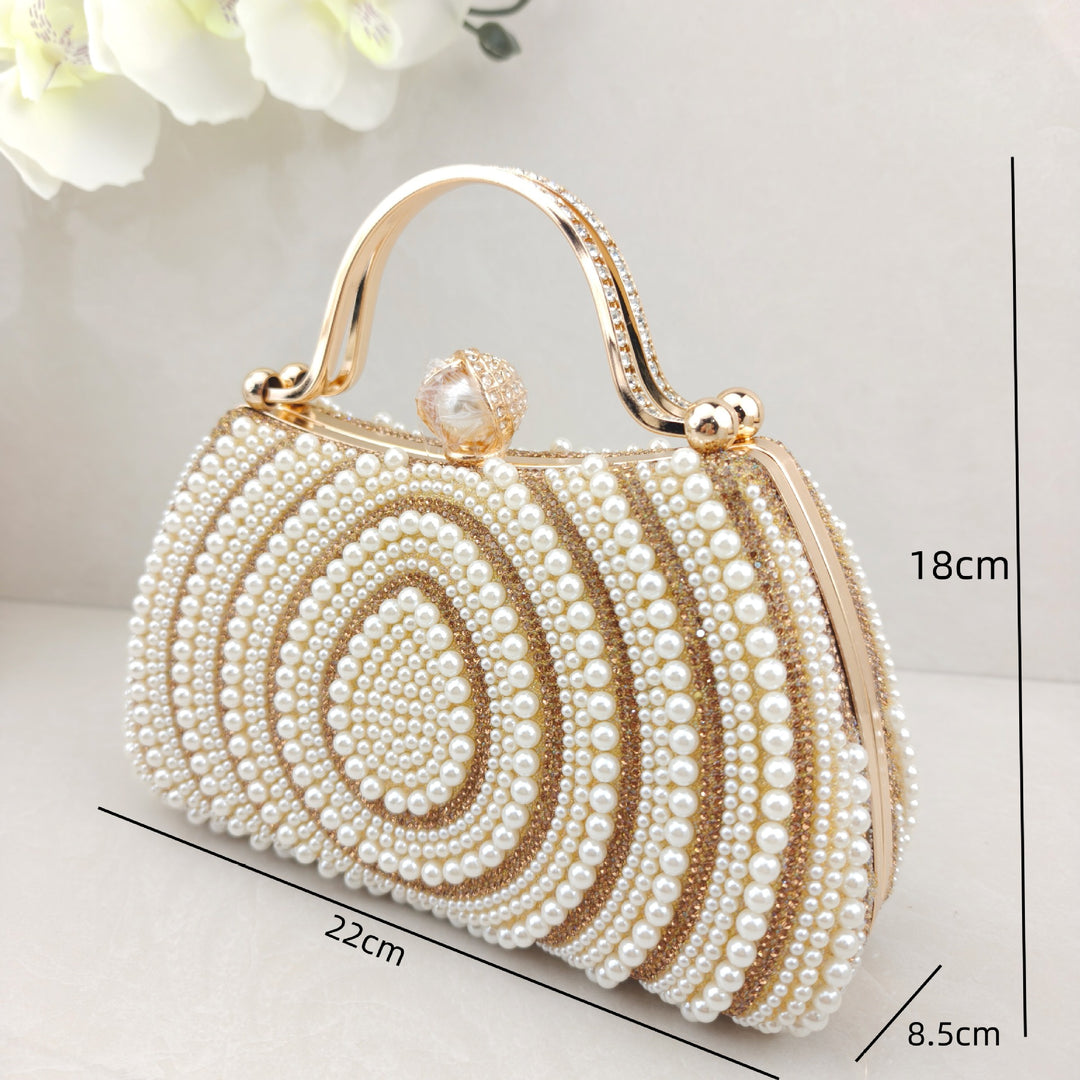 Elegant Pearl Beaded Evening Handbag