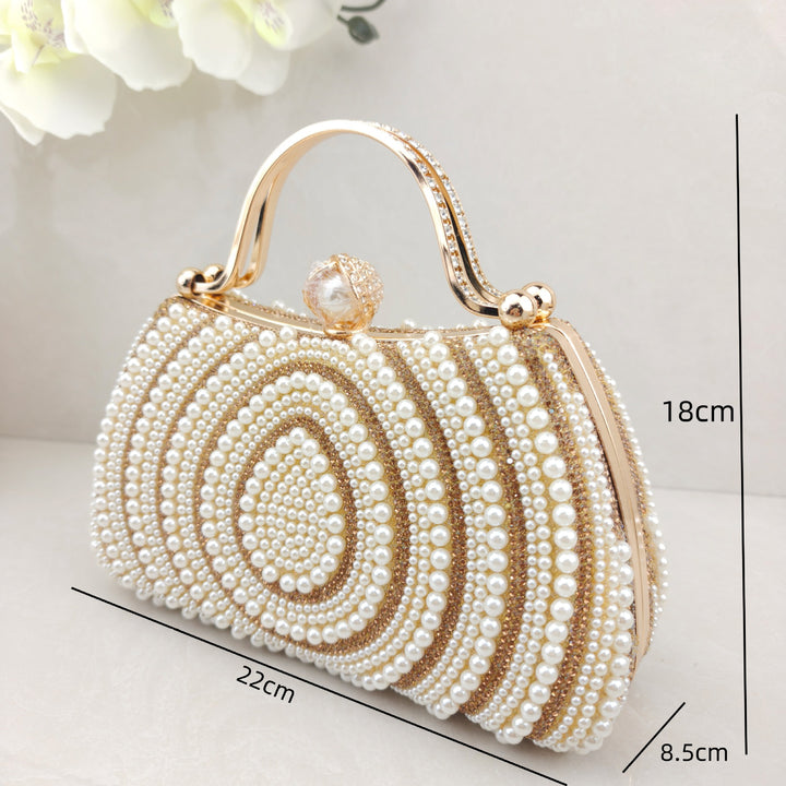 Elegant Pearl Beaded Evening Handbag