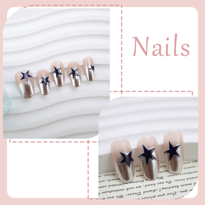 Art nail set with stylish star motifs Stornfield