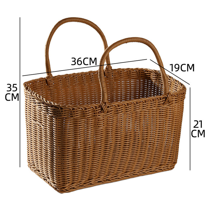 Unisex Handwoven Shopping Basket with Two Handles Stornfield