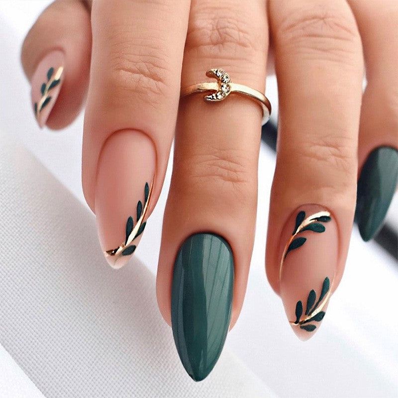 Creative nail art set with leopard pattern and glitter accents Stornfield