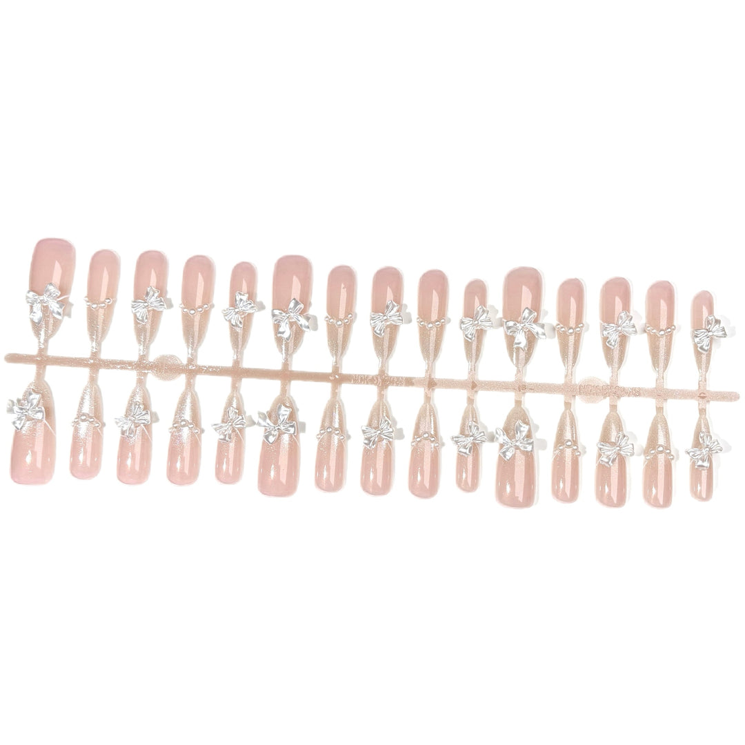 Elegant Rhinestone-Embellished Press-On Nail Set