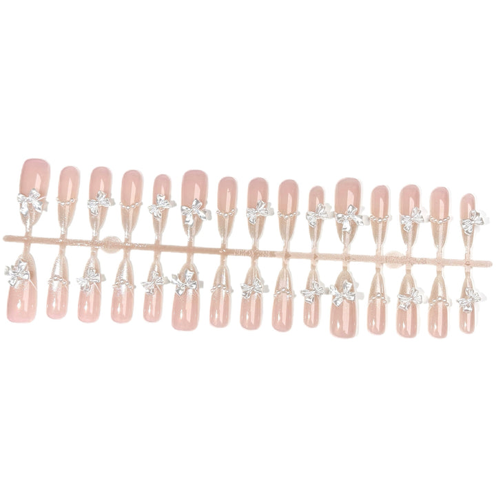 Elegant Rhinestone-Embellished Press-On Nail Set