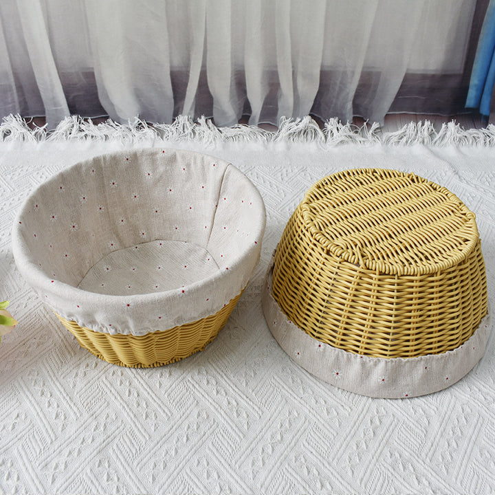 Cozy Fabric-Lined Woven Basket Stornfield
