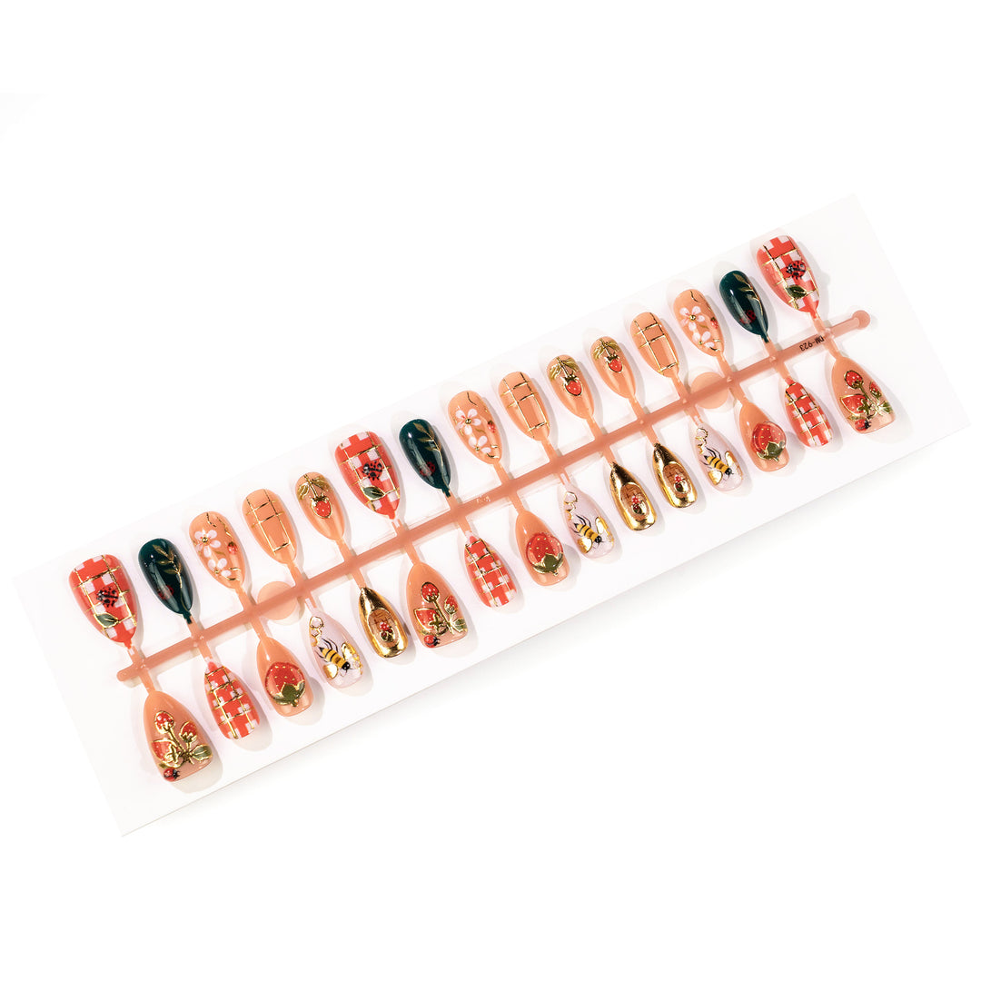 Floral and Fruity Press-On Nail Art Set Stornfield
