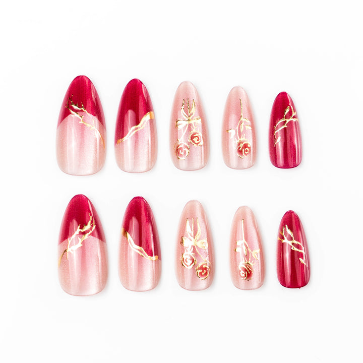 Glamorous nails with floral design Stornfield
