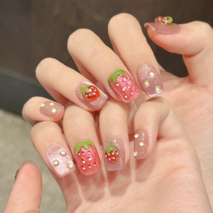 Strawberry-Themed Nail Art Set