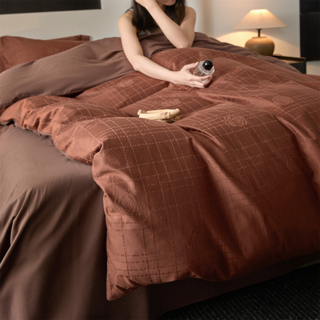 Reversible Jacquard Leopard Duvet Cover Set
