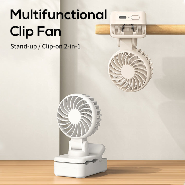 Unisex portable clip fan with folding head and rechargeable battery Stornfield