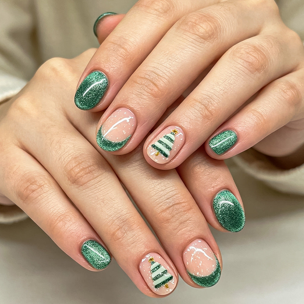 Festive Glittery Press-On Nail Art Set Stornfield