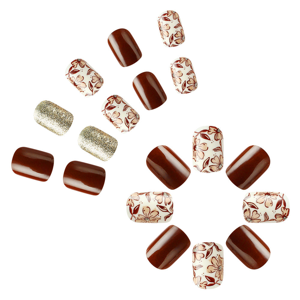 Artistic Floral-Inspired Press-On Nail Set Stornfield
