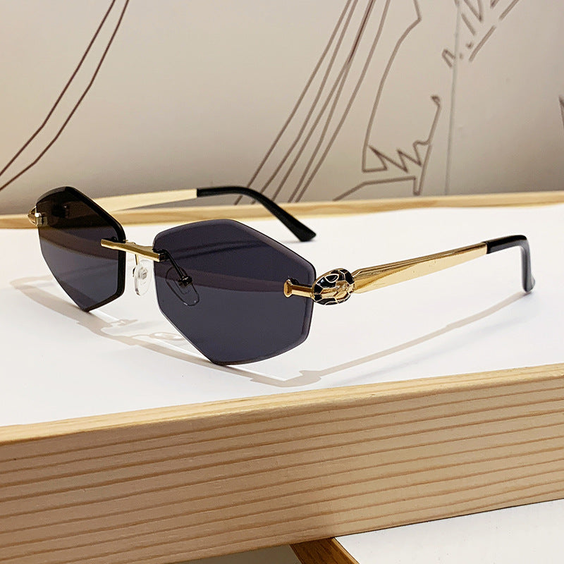 Women's Designer Sunglasses with Hexagonal Frame and Gold Accents Stornfield