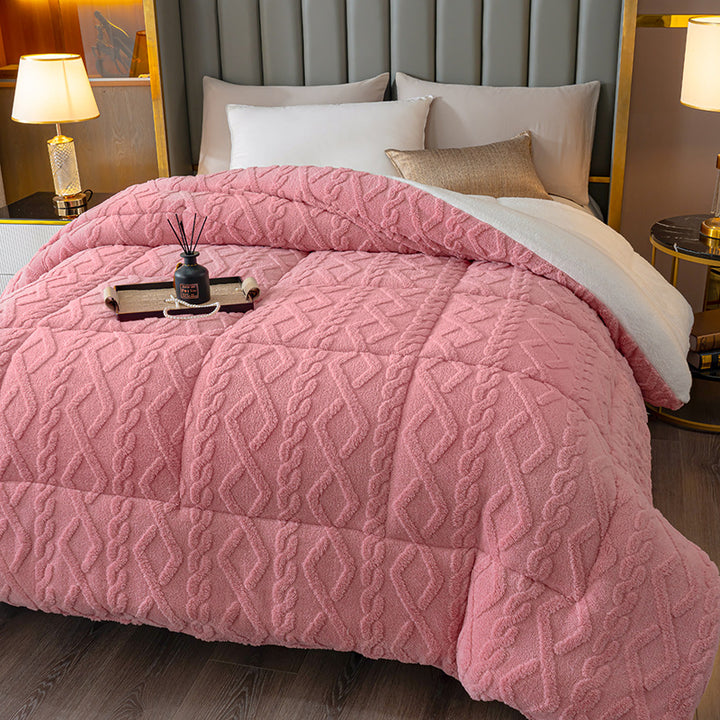 Plush Textured Quilted Blanket