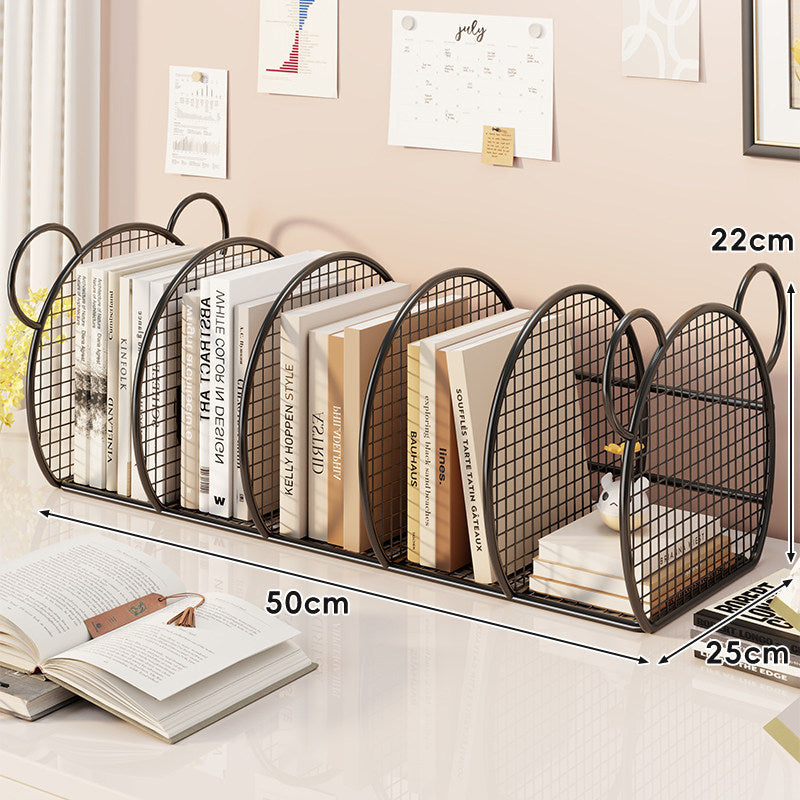 Desk Mesh Multi-Slot Book and File Organizer with Arched Dividers