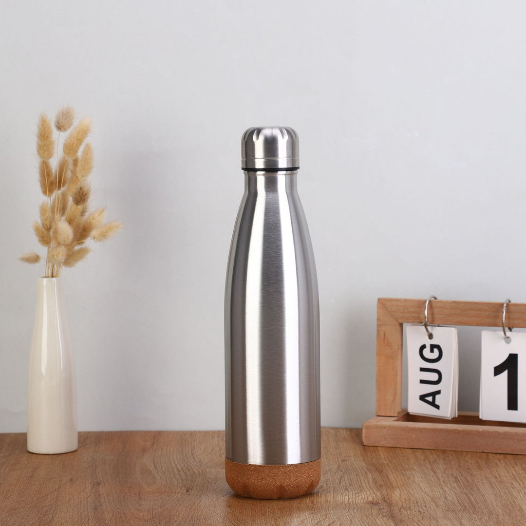 Ladies stylish stainless steel insulated bottle with cork bottom Stornfield