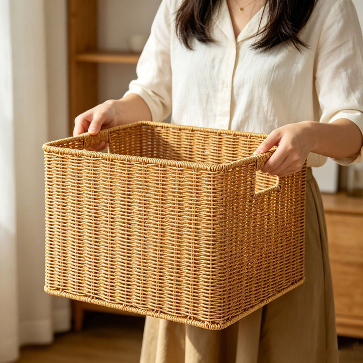 Handcrafted Natural Wicker Storage Basket Stornfield