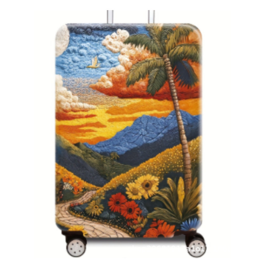 Women's hard shell suitcase with stylish landscape design Stornfield