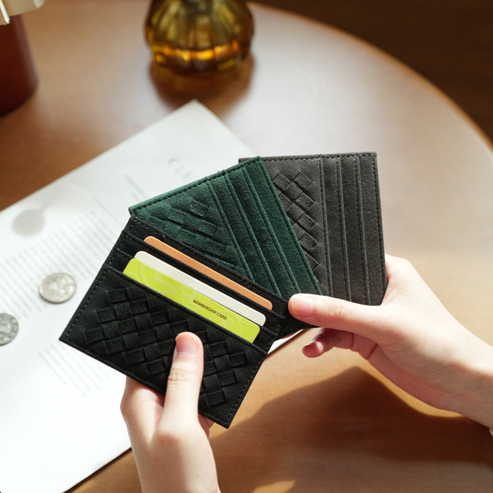 Textured Leather Credit Card Holder