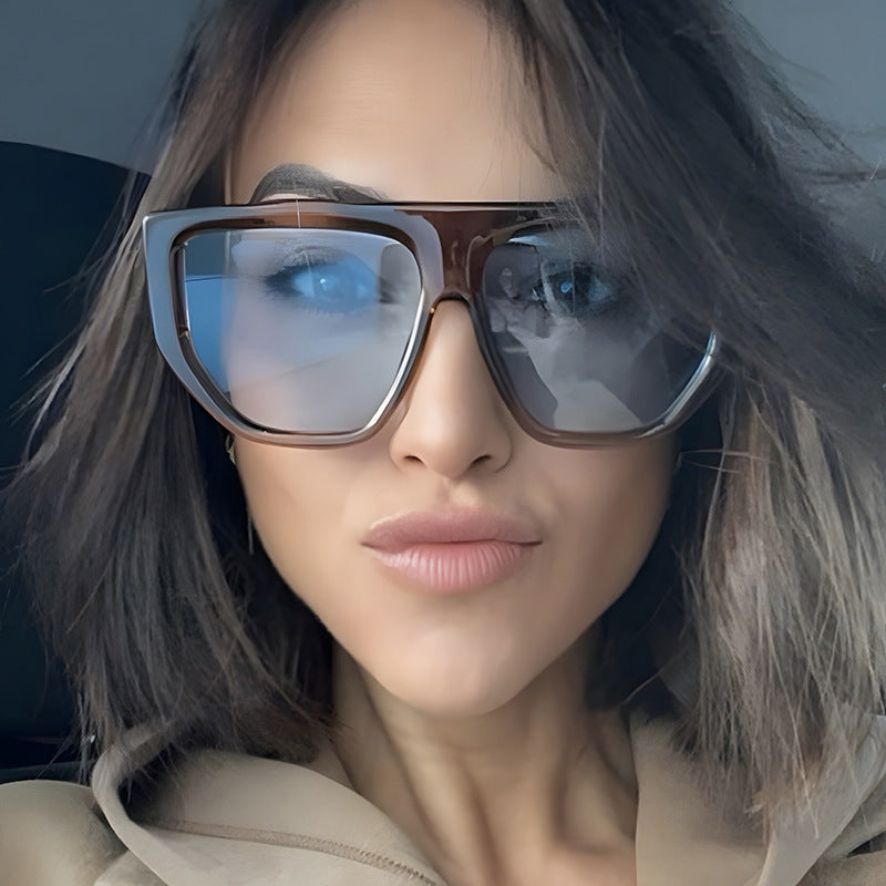 Women's fashionable oversized sunglasses with innovative Stornfield frame