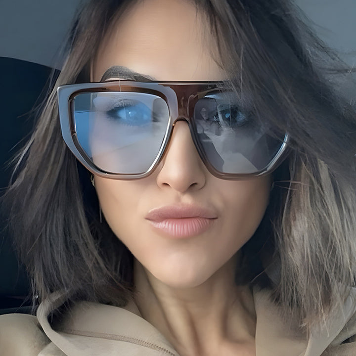 Women's fashionable oversized sunglasses with innovative Stornfield frame
