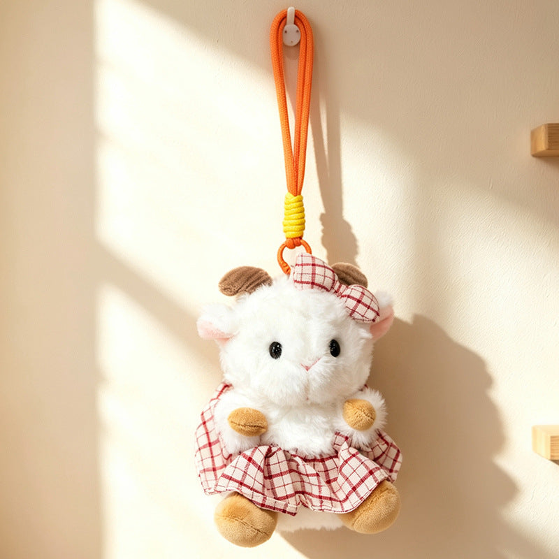 Plush Ram Doll Bag Charm Hanging Keychain with Dress and Loop Strap Stornfield