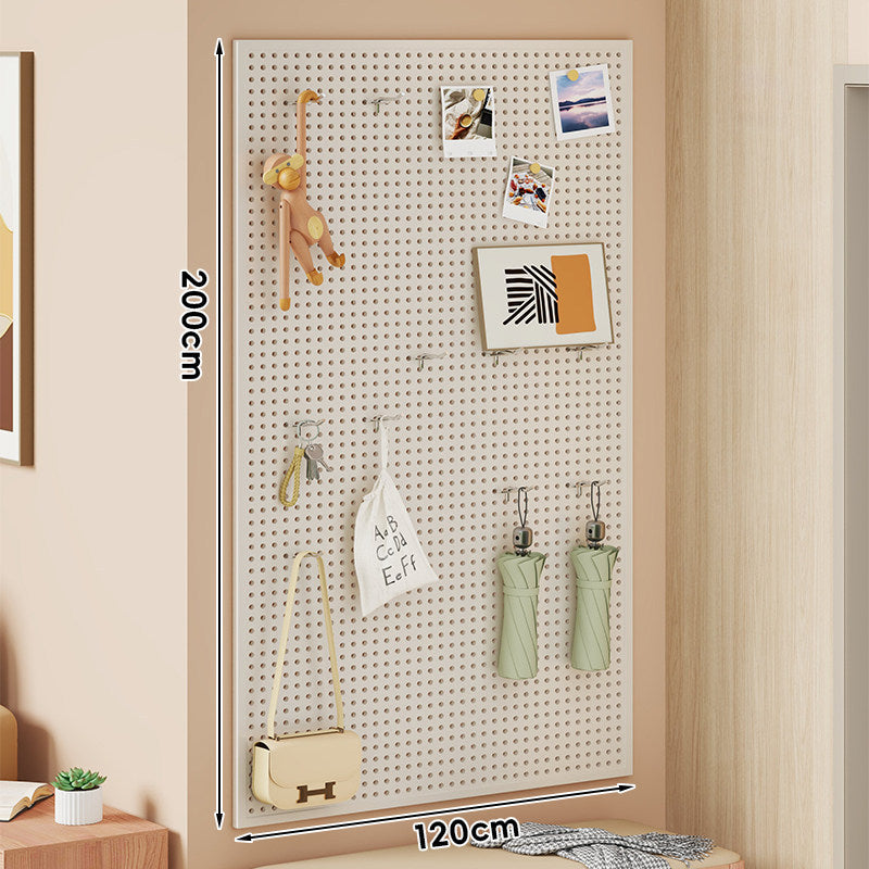 Wall-Mounted Perforated Pegboard Organizer Panel with Modular Hooks