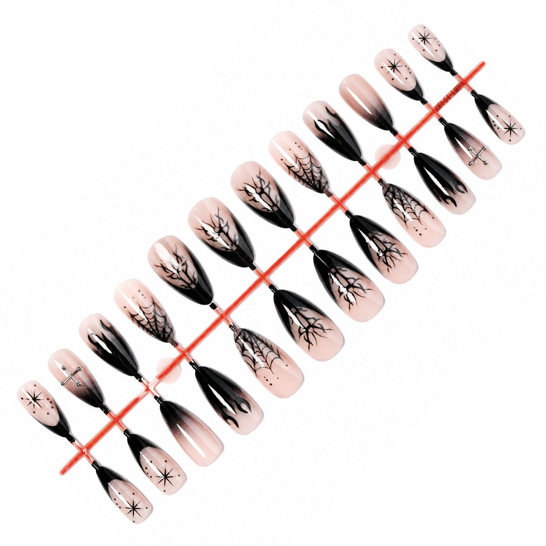 Creative Nail Art Set with Halloween Motif and Delicate Designs Stornfield